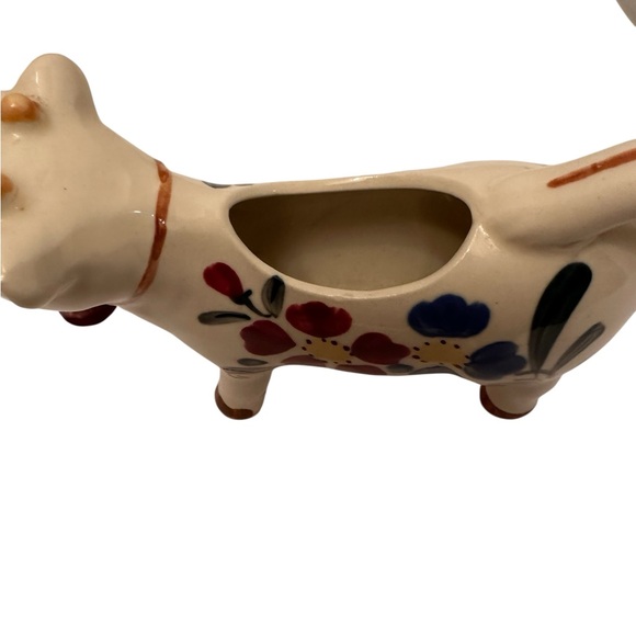 Ceramic Cow Creamer Pitchers Set of 2 Hand Painted Floral Farmhouse Home Decor - Picture 6 of 12